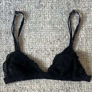 Free People Black Lace Bralette